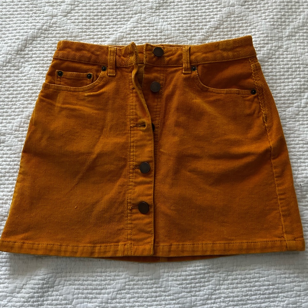 NOBO Women's Mini Skirt in Vibrant Orange with button front